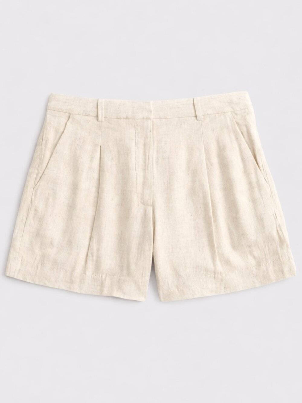 Abercrombie & Fitch Women's Linen-Blend High Rise Tailored Shorts Size 14 Preppy